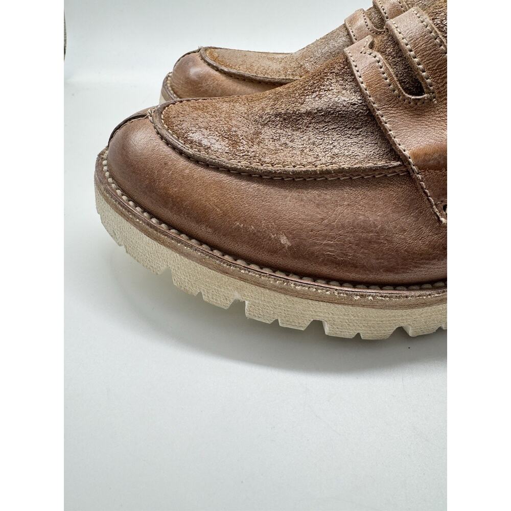 Bed Stu Reina III Tan Leather Mason Penny Loafer Shoes Cobbler Women’s Size 10 - Picture 7 of 11